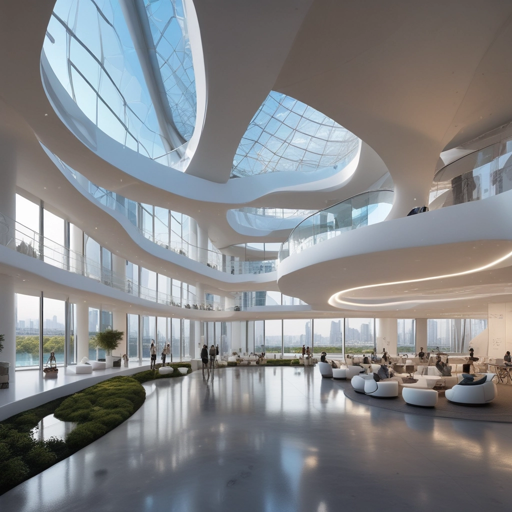 A striking blacked-out architectural blueprint illuminated by subtle lighting.